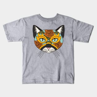 Lucha Libre Mask Cat Kids T-Shirt